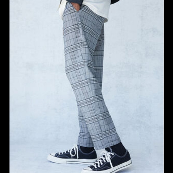 PaCsun slim chino gray plaid trouser pants size 34 - Picture 3 of 17